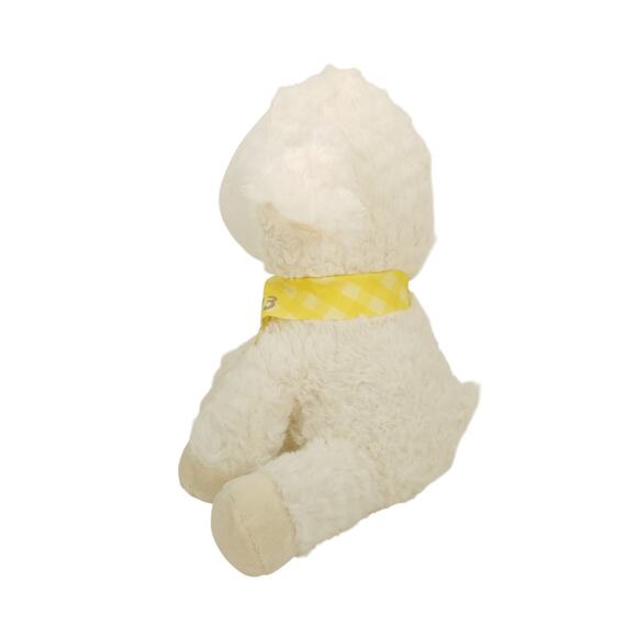 Hallmark White Lamb Plush Stuffed Animal Embroidered Eyes Yellow Bandana 2023 - Picture 2 of 8